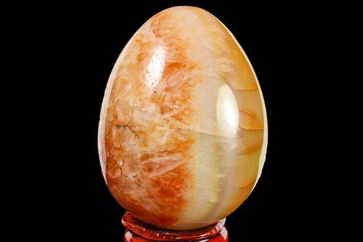 Colorful, Polished Carnelian Agate Egg - Madagascar #156597